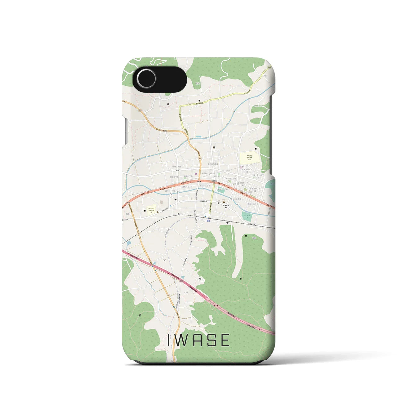 【岩瀬(茨城県)】地図柄iPhoneケース(バックカバータイプ)