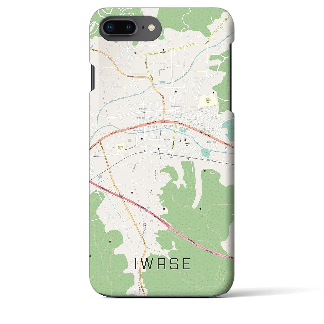 【岩瀬(茨城県)】地図柄iPhoneケース(バックカバータイプ)