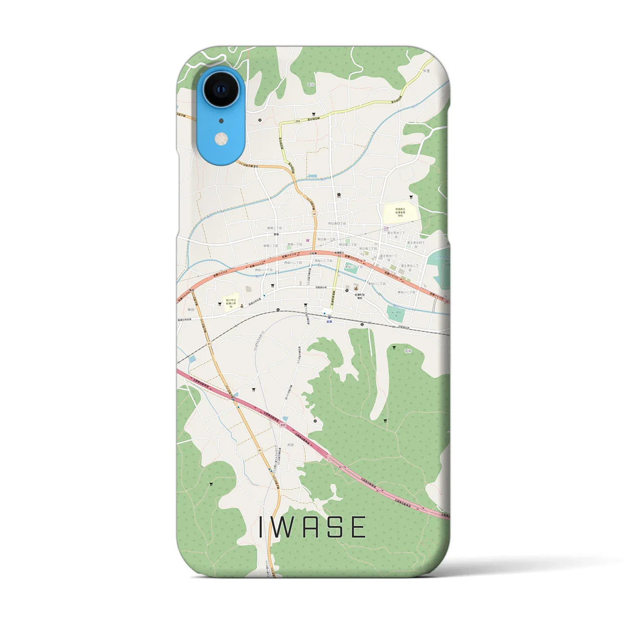 【岩瀬(茨城県)】地図柄iPhoneケース(バックカバータイプ)