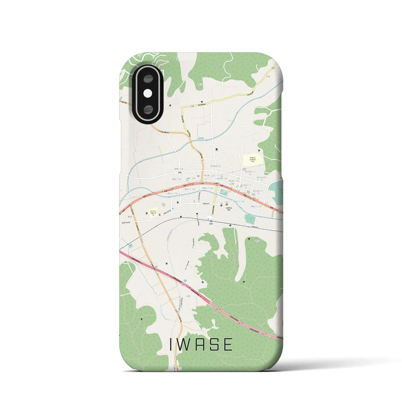 【岩瀬(茨城県)】地図柄iPhoneケース(バックカバータイプ)