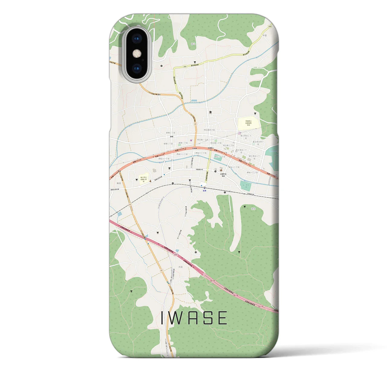 【岩瀬(茨城県)】地図柄iPhoneケース(バックカバータイプ)