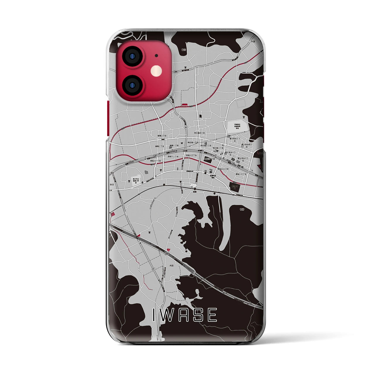 【岩瀬(茨城県)】地図柄iPhoneケース(クリアタイプ)