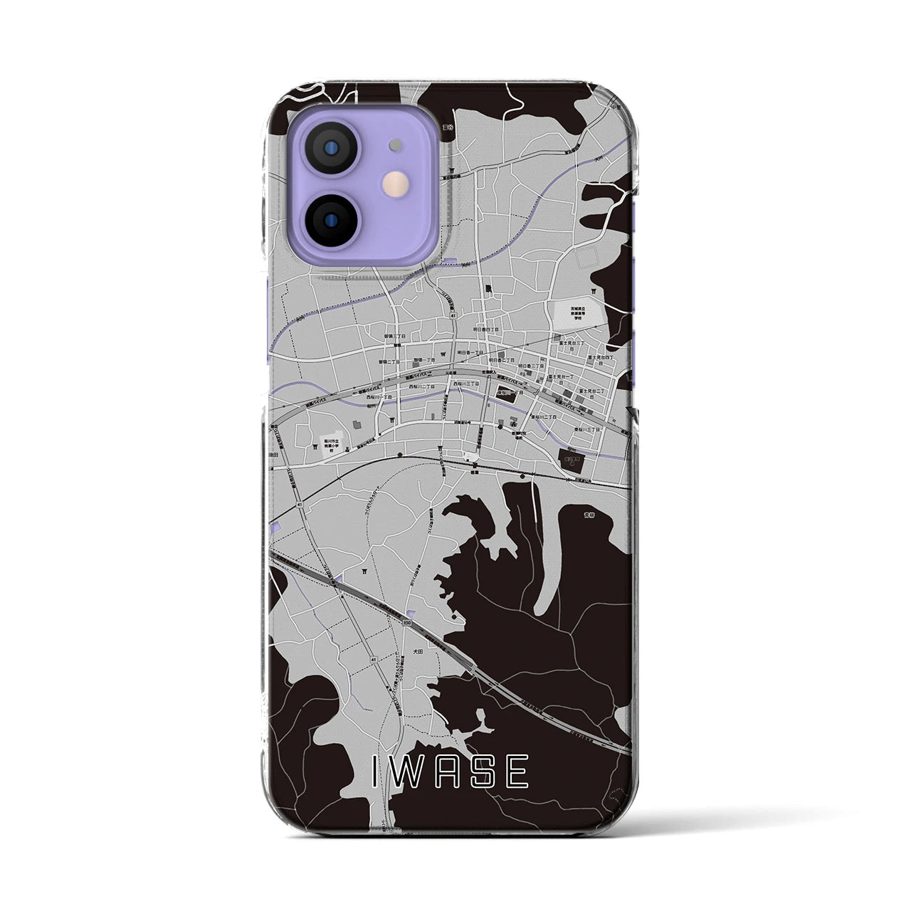 【岩瀬(茨城県)】地図柄iPhoneケース(クリアタイプ)