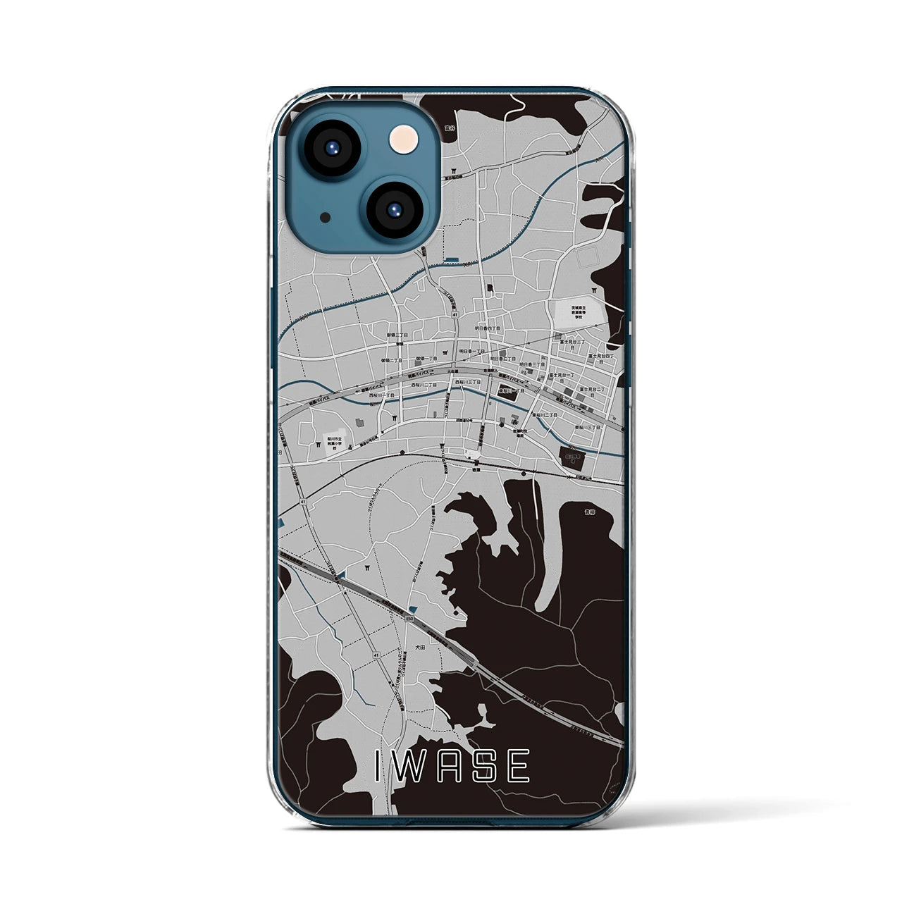 【岩瀬(茨城県)】地図柄iPhoneケース(クリアタイプ)