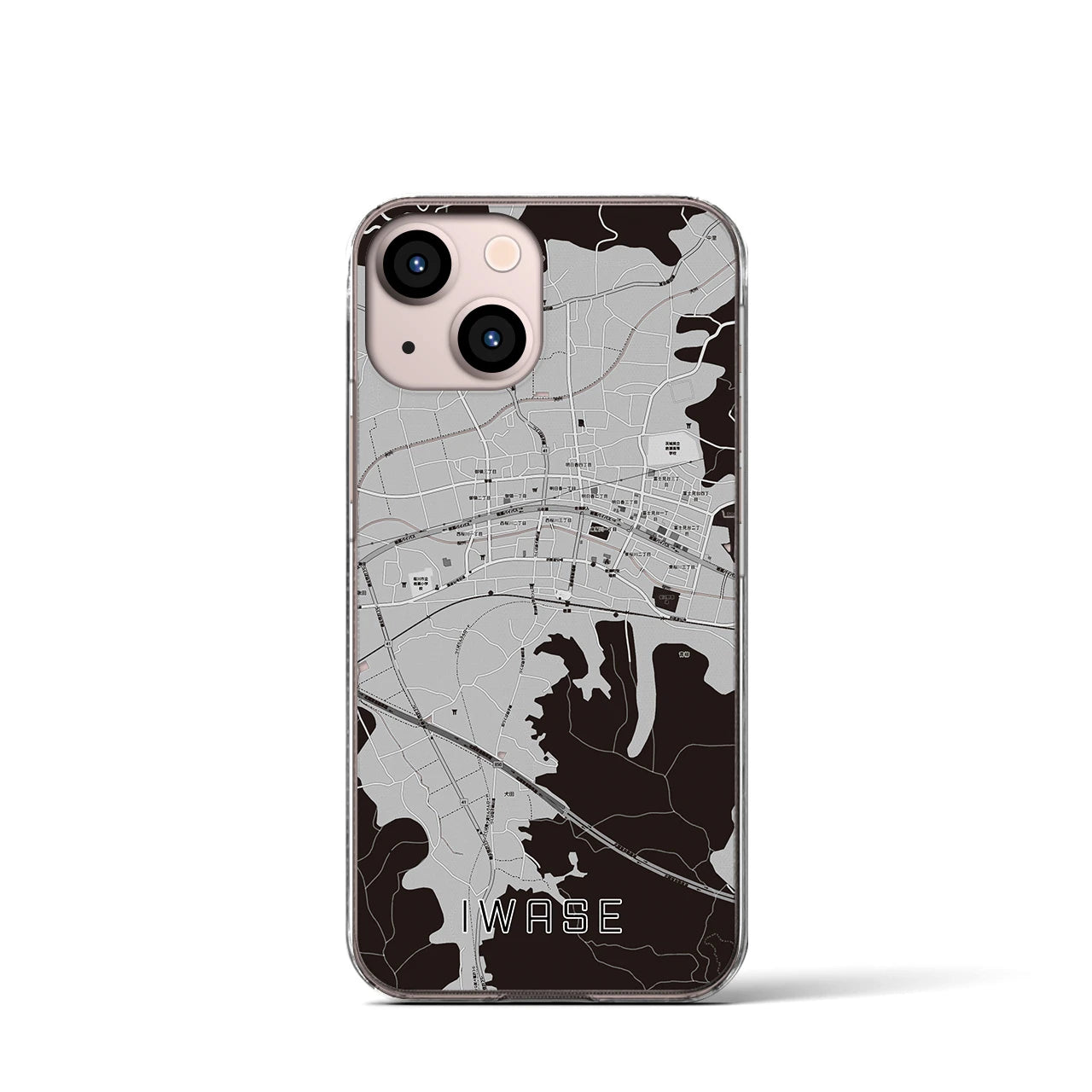 【岩瀬(茨城県)】地図柄iPhoneケース(クリアタイプ)