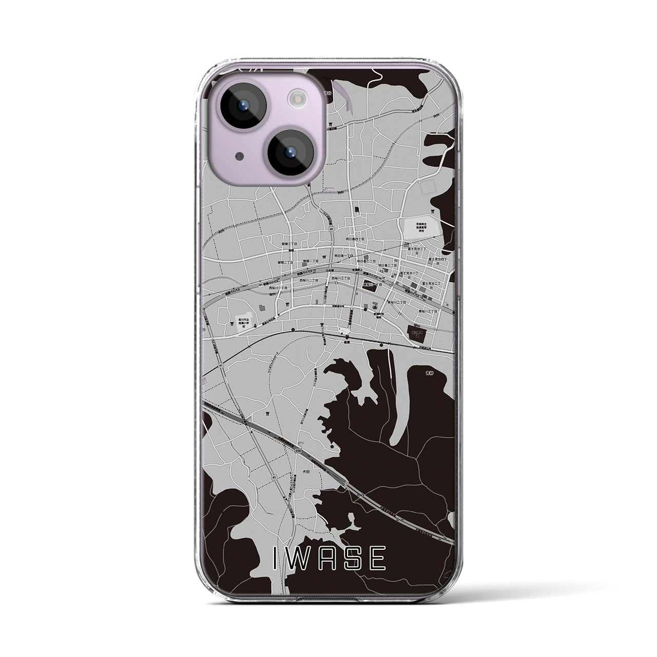 【岩瀬(茨城県)】地図柄iPhoneケース(クリアタイプ)