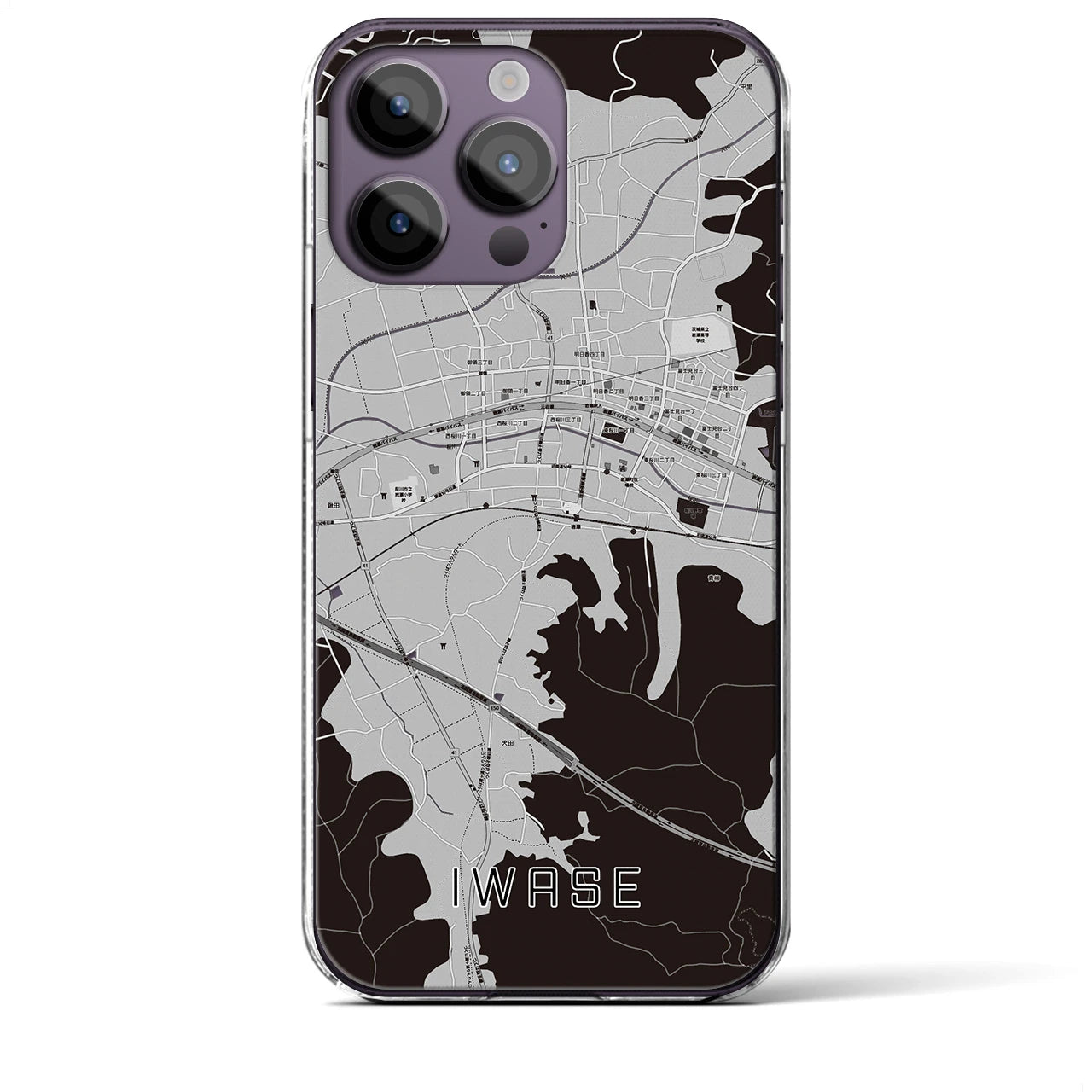 【岩瀬(茨城県)】地図柄iPhoneケース(クリアタイプ)