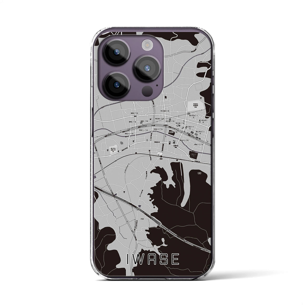 【岩瀬(茨城県)】地図柄iPhoneケース(クリアタイプ)
