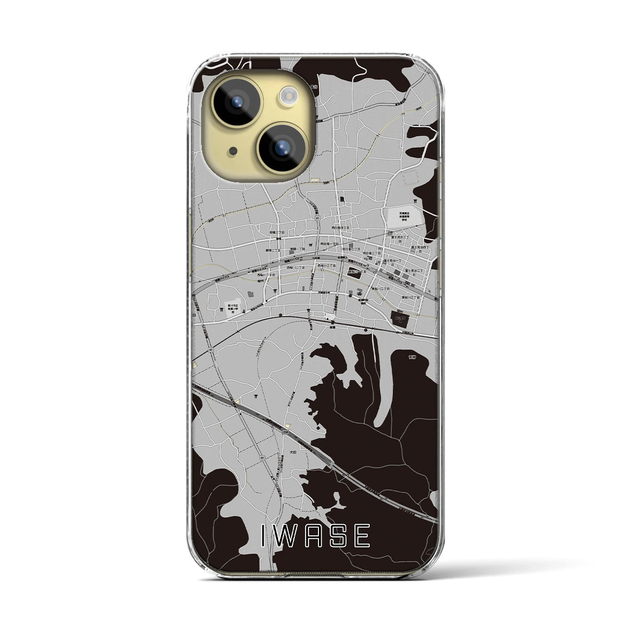 【岩瀬(茨城県)】地図柄iPhoneケース(クリアタイプ)