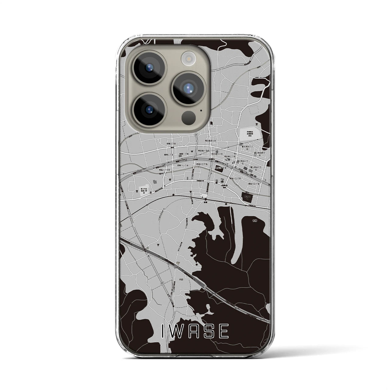 【岩瀬(茨城県)】地図柄iPhoneケース(クリアタイプ)