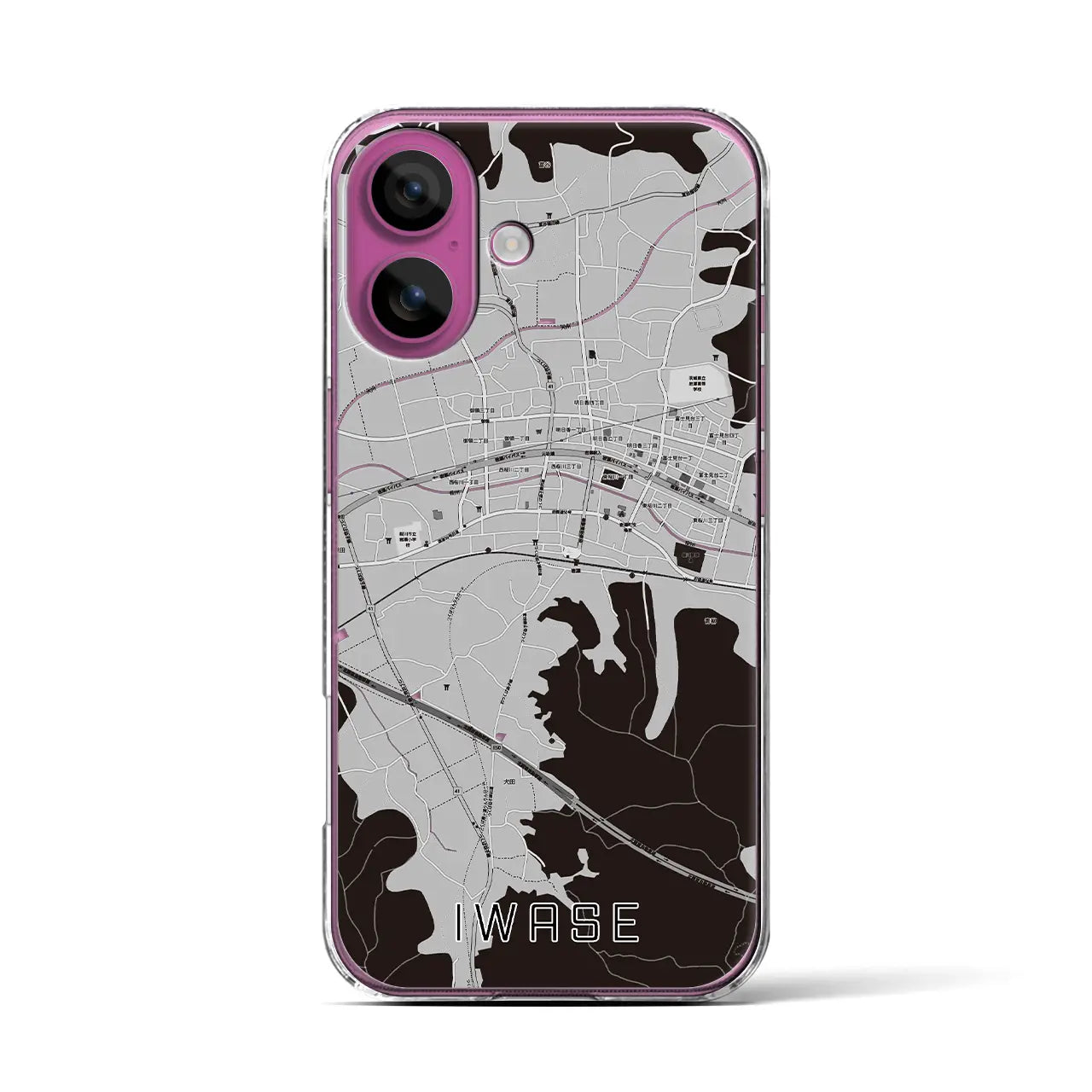 【岩瀬(茨城県)】地図柄iPhoneケース(クリアタイプ)