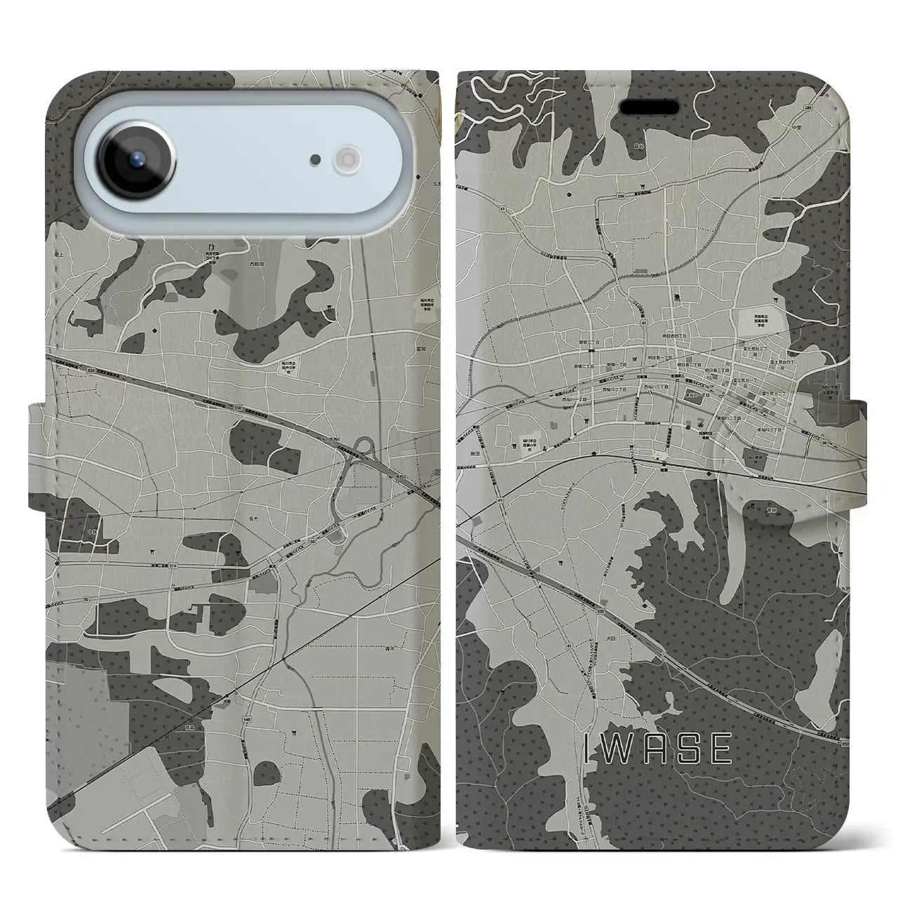 【岩瀬(茨城県)】地図柄iPhoneケース(手帳タイプ)