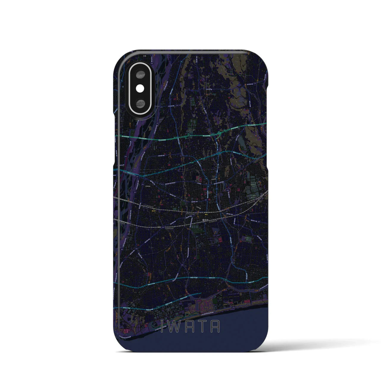 【磐田(静岡県)】地図柄iPhoneケース(バックカバータイプ)