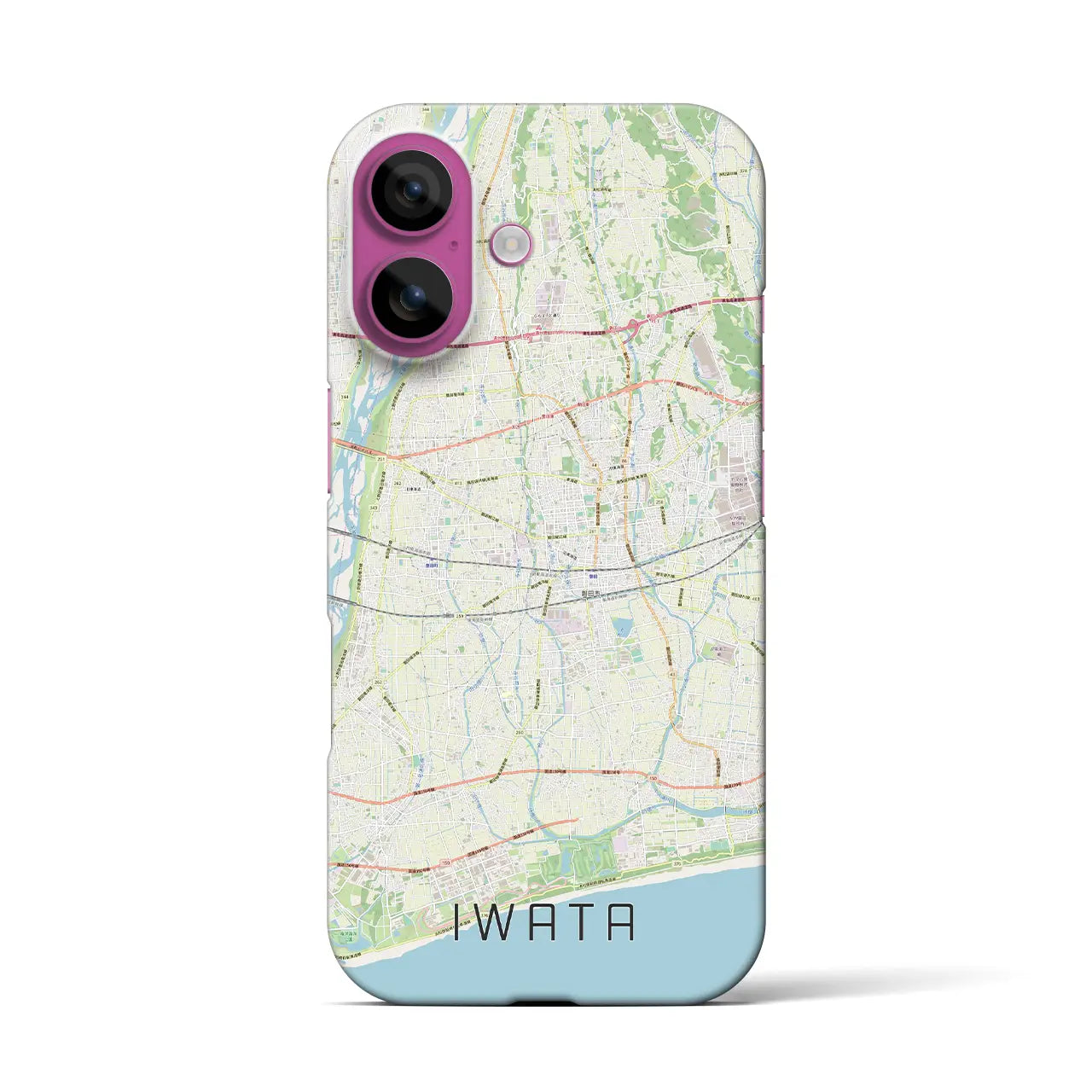 【磐田(静岡県)】地図柄iPhoneケース(バックカバータイプ)