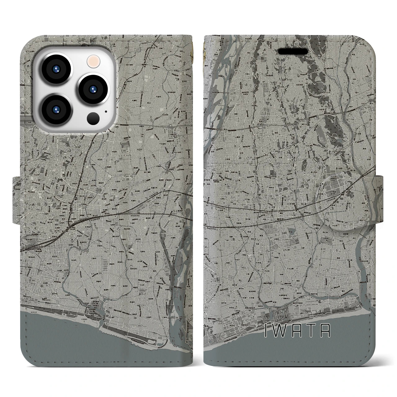 【磐田(静岡県)】地図柄iPhoneケース(手帳タイプ)