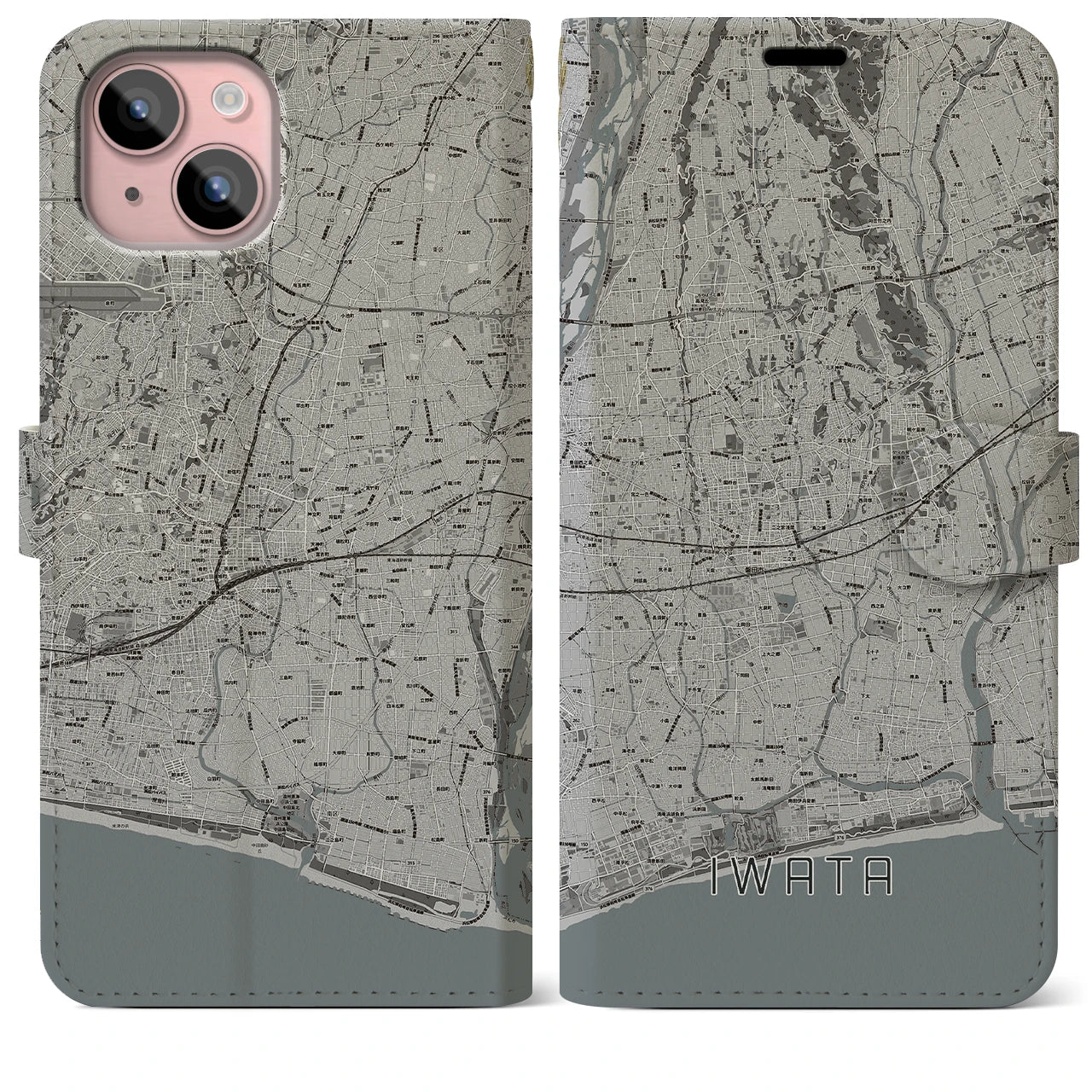 【磐田(静岡県)】地図柄iPhoneケース(手帳タイプ)