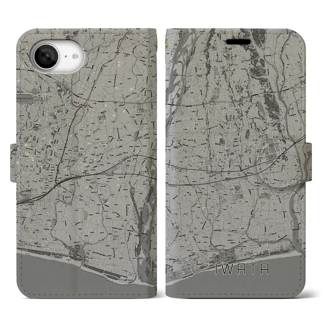 【磐田(静岡県)】地図柄iPhoneケース(手帳タイプ)