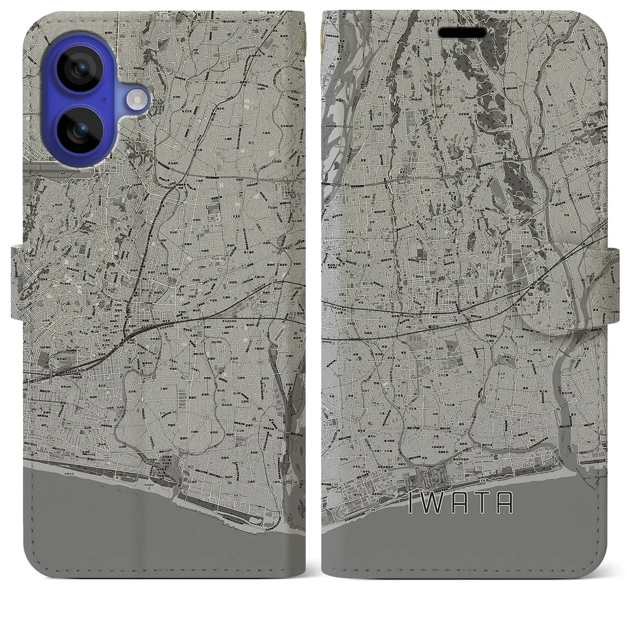 【磐田(静岡県)】地図柄iPhoneケース(手帳タイプ)