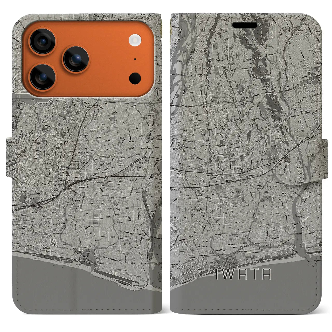 【磐田(静岡県)】地図柄iPhoneケース(手帳タイプ)