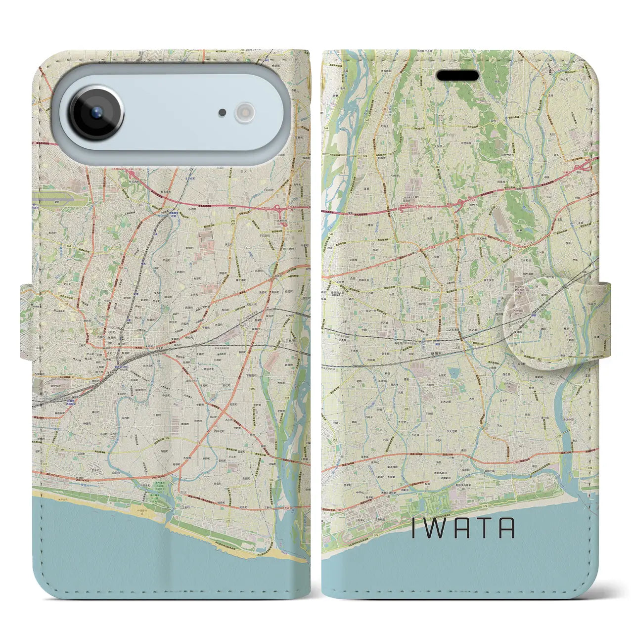 【磐田(静岡県)】地図柄iPhoneケース(手帳タイプ)