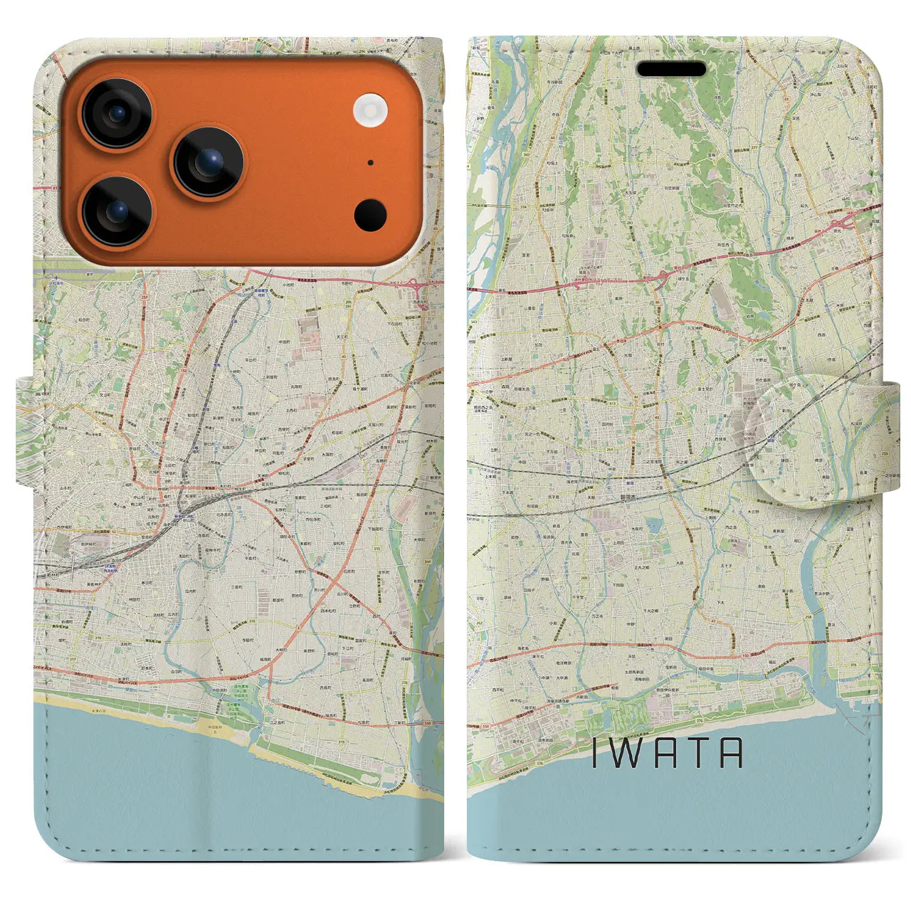 【磐田(静岡県)】地図柄iPhoneケース(手帳タイプ)