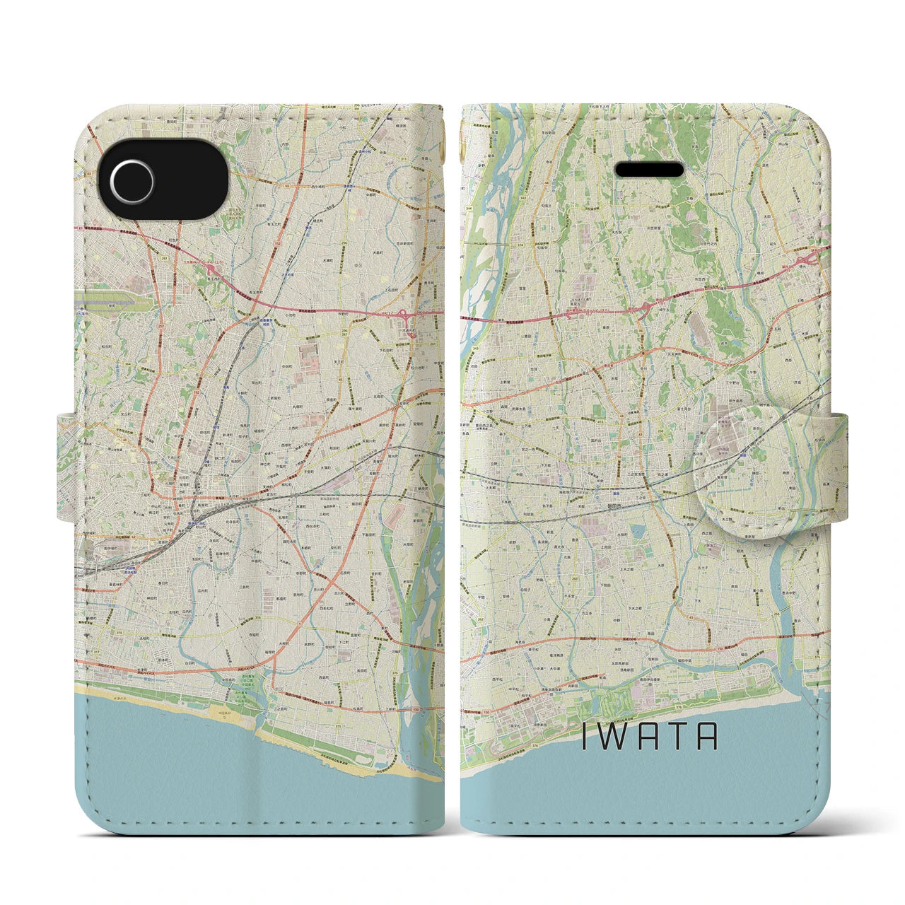 【磐田(静岡県)】地図柄iPhoneケース(手帳タイプ)