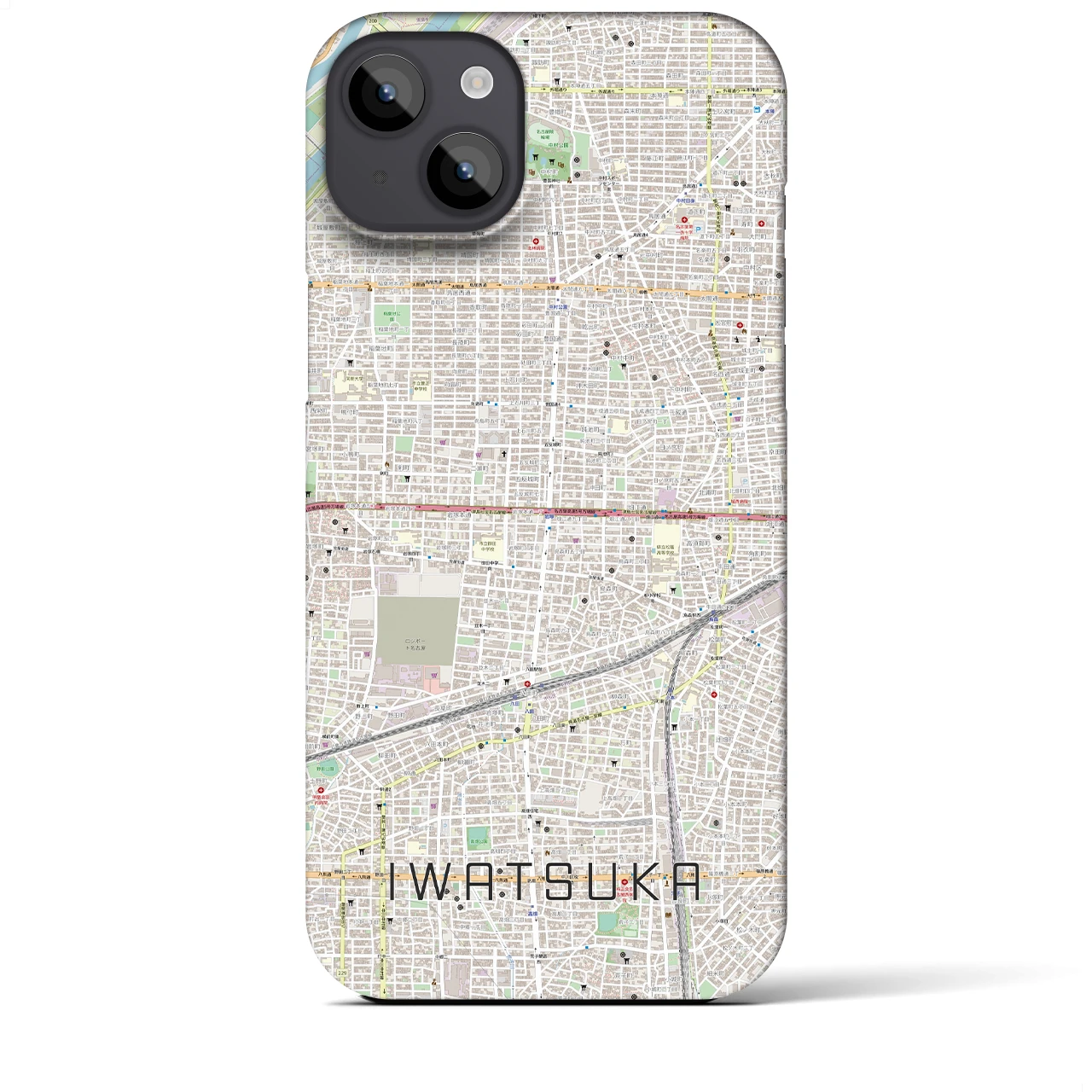 【岩塚(愛知県)】地図柄iPhoneケース(バックカバータイプ)