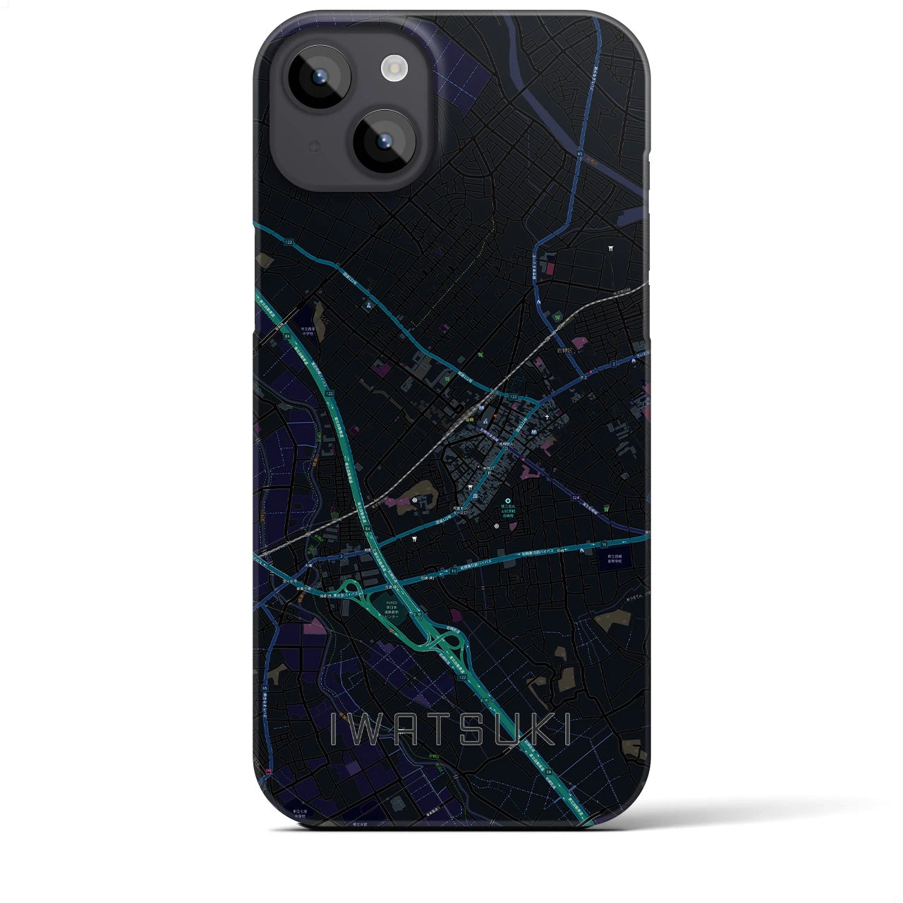 【岩槻(埼玉県)】地図柄iPhoneケース(バックカバータイプ)