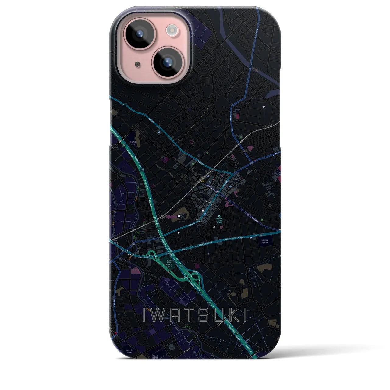【岩槻(埼玉県)】地図柄iPhoneケース(バックカバータイプ)