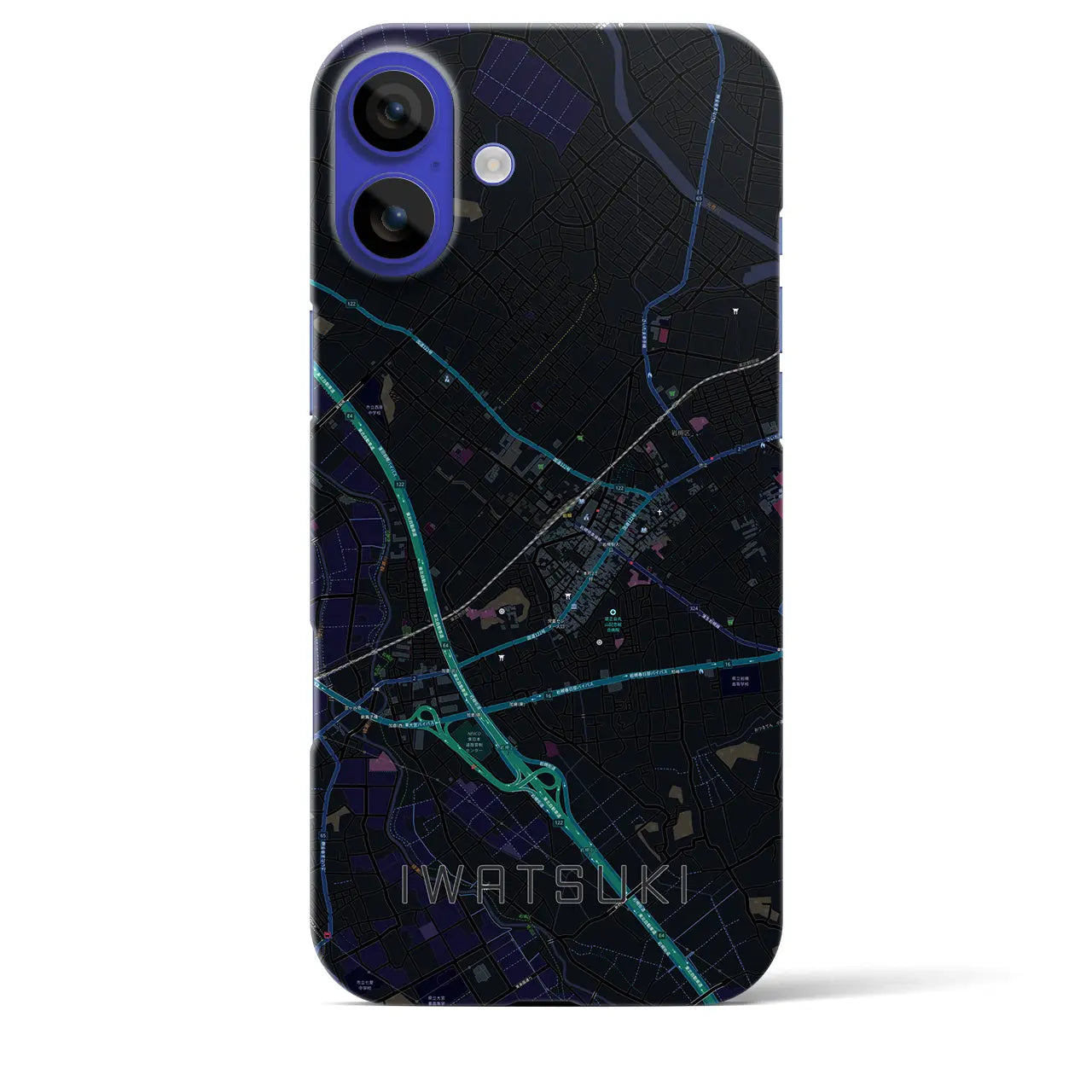 【岩槻(埼玉県)】地図柄iPhoneケース(バックカバータイプ)