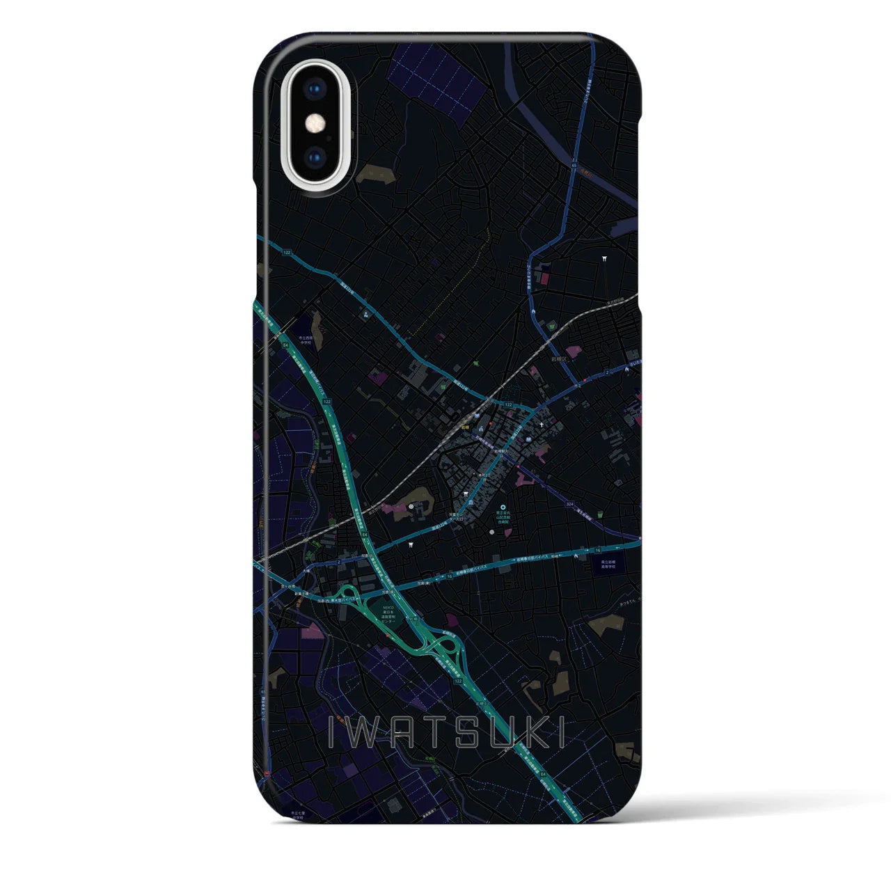 【岩槻(埼玉県)】地図柄iPhoneケース(バックカバータイプ)
