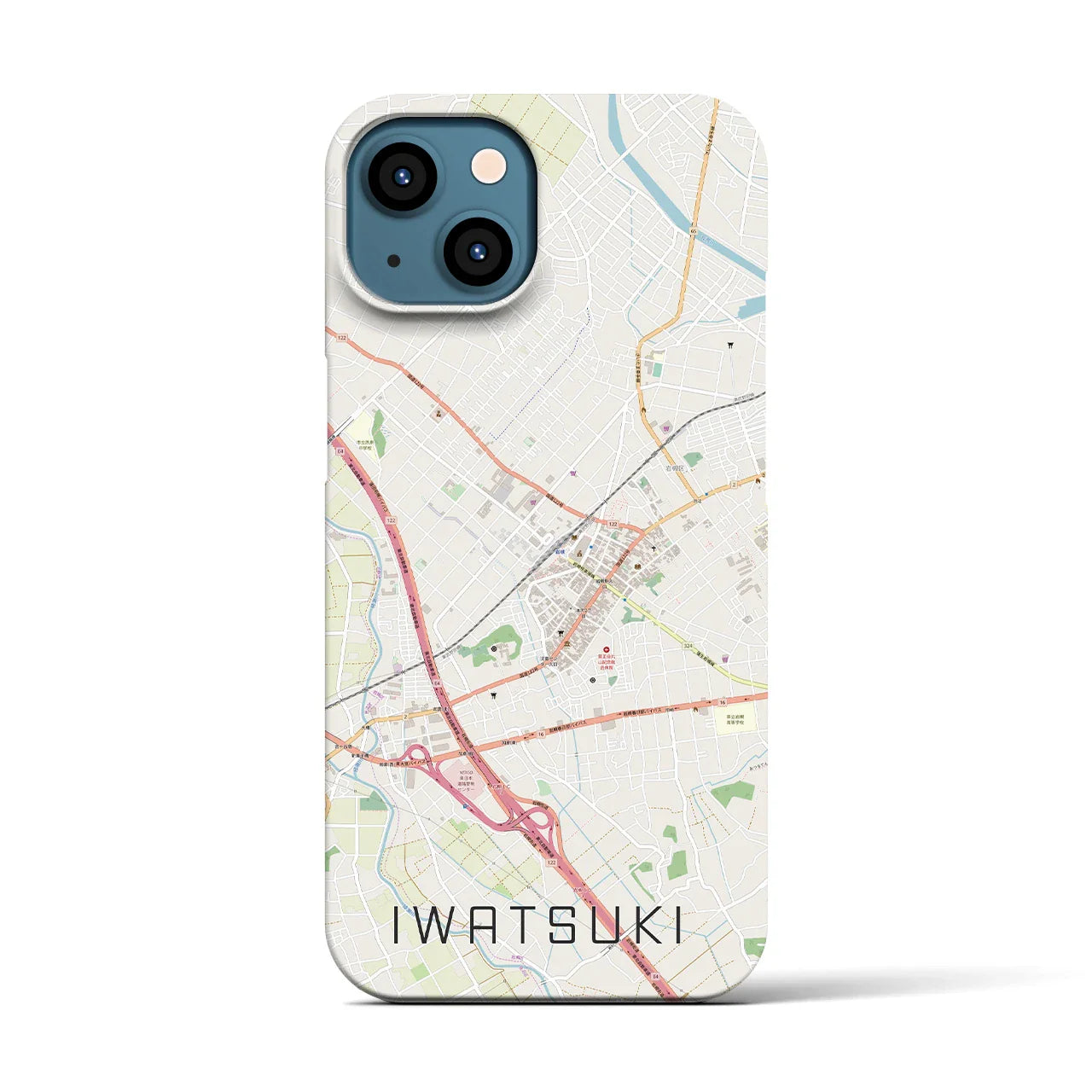 【岩槻(埼玉県)】地図柄iPhoneケース(バックカバータイプ)