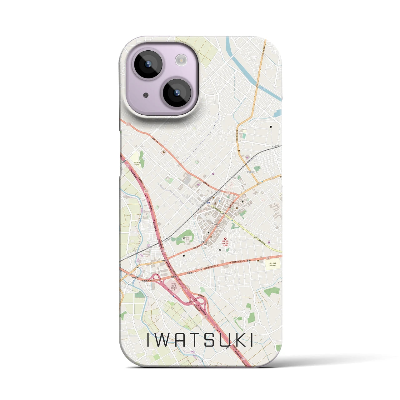 【岩槻(埼玉県)】地図柄iPhoneケース(バックカバータイプ)