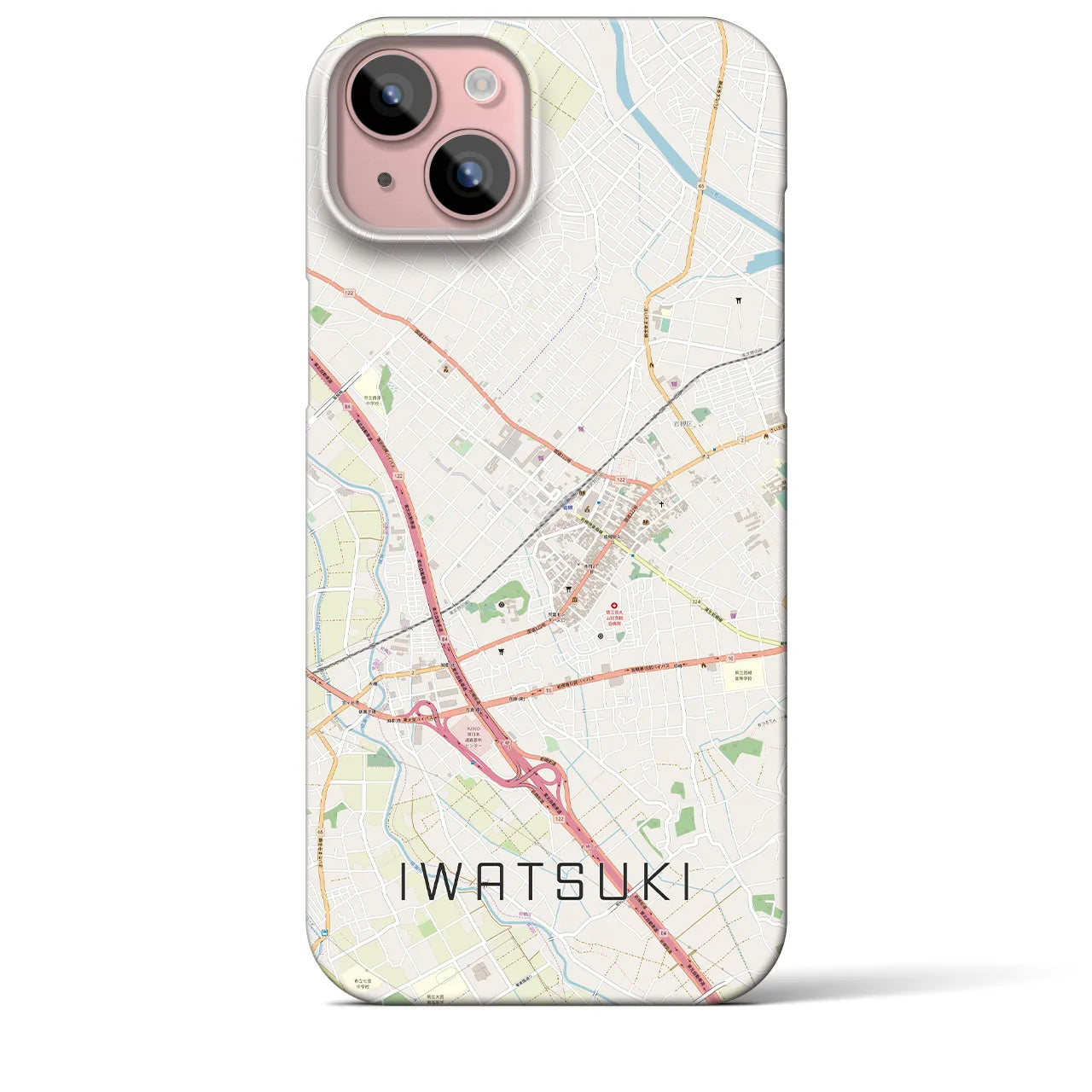 【岩槻(埼玉県)】地図柄iPhoneケース(バックカバータイプ)
