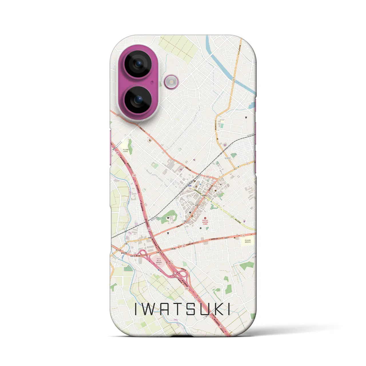 【岩槻(埼玉県)】地図柄iPhoneケース(バックカバータイプ)