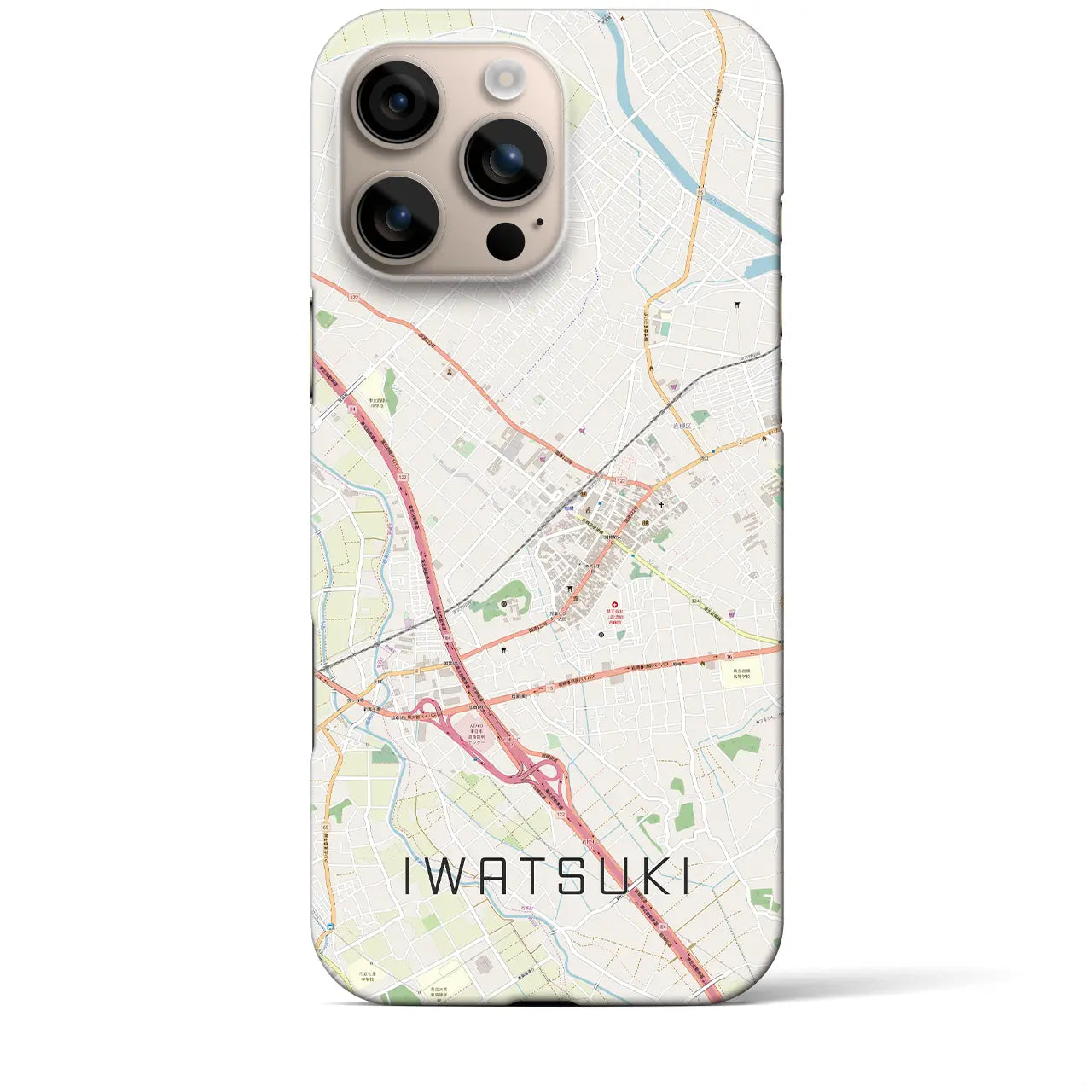 【岩槻(埼玉県)】地図柄iPhoneケース(バックカバータイプ)