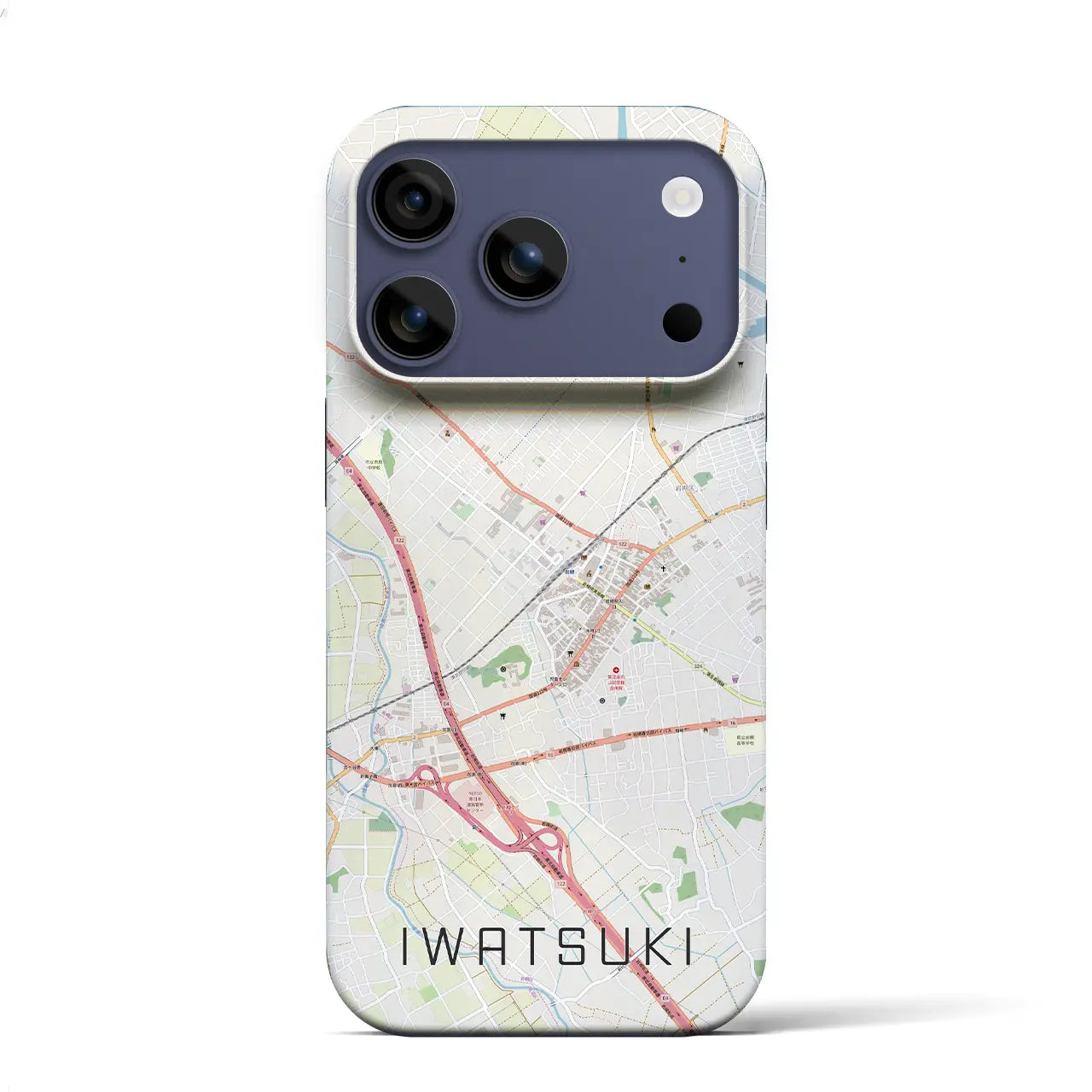 【岩槻(埼玉県)】地図柄iPhoneケース(バックカバータイプ)