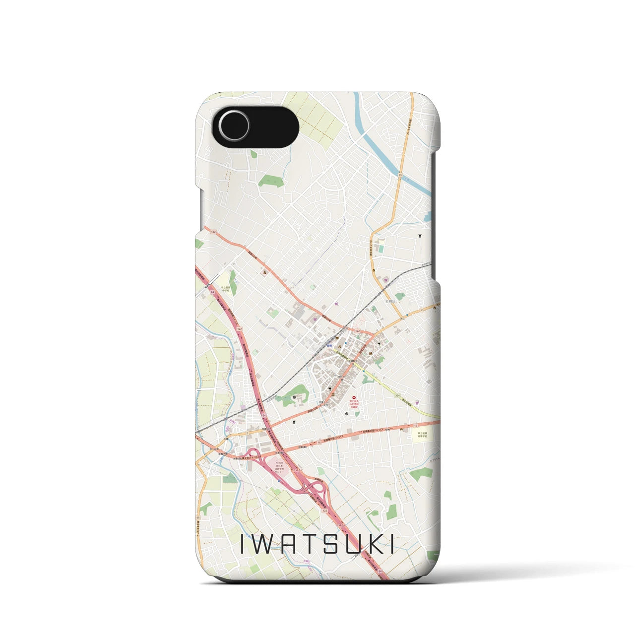 【岩槻(埼玉県)】地図柄iPhoneケース(バックカバータイプ)