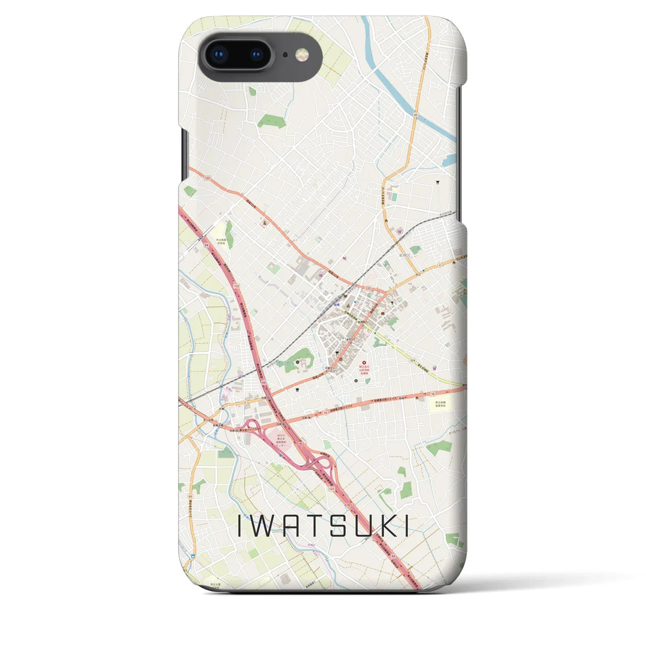 【岩槻(埼玉県)】地図柄iPhoneケース(バックカバータイプ)
