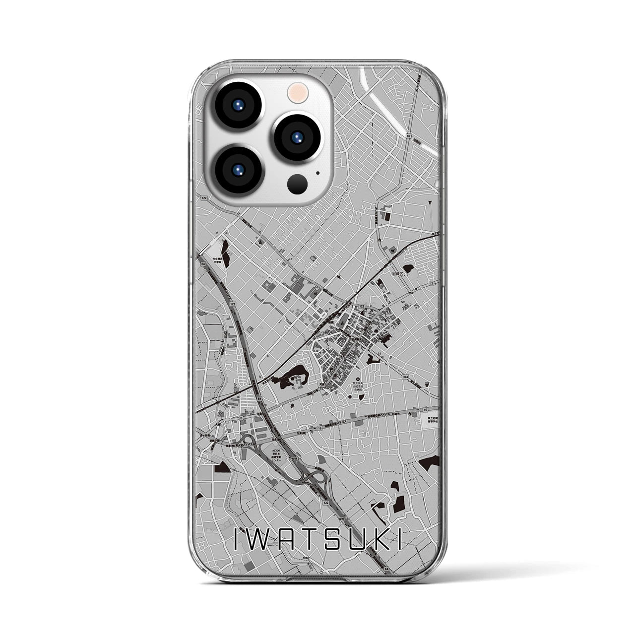 【岩槻(埼玉県)】地図柄iPhoneケース(クリアタイプ)