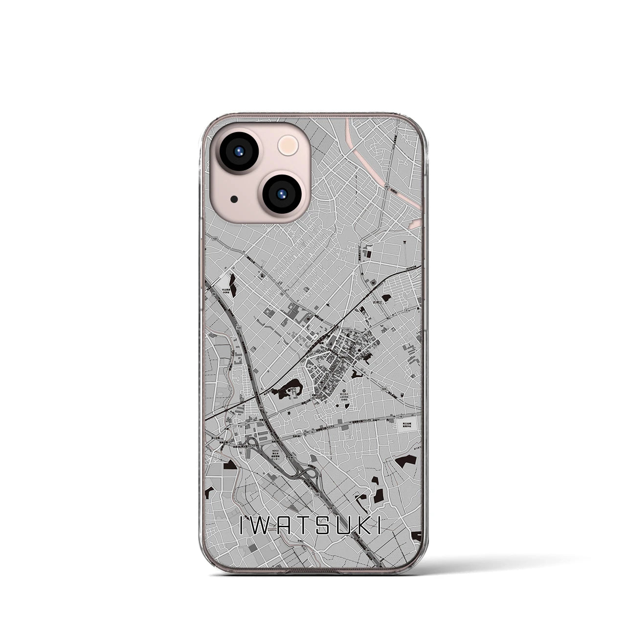 【岩槻(埼玉県)】地図柄iPhoneケース(クリアタイプ)