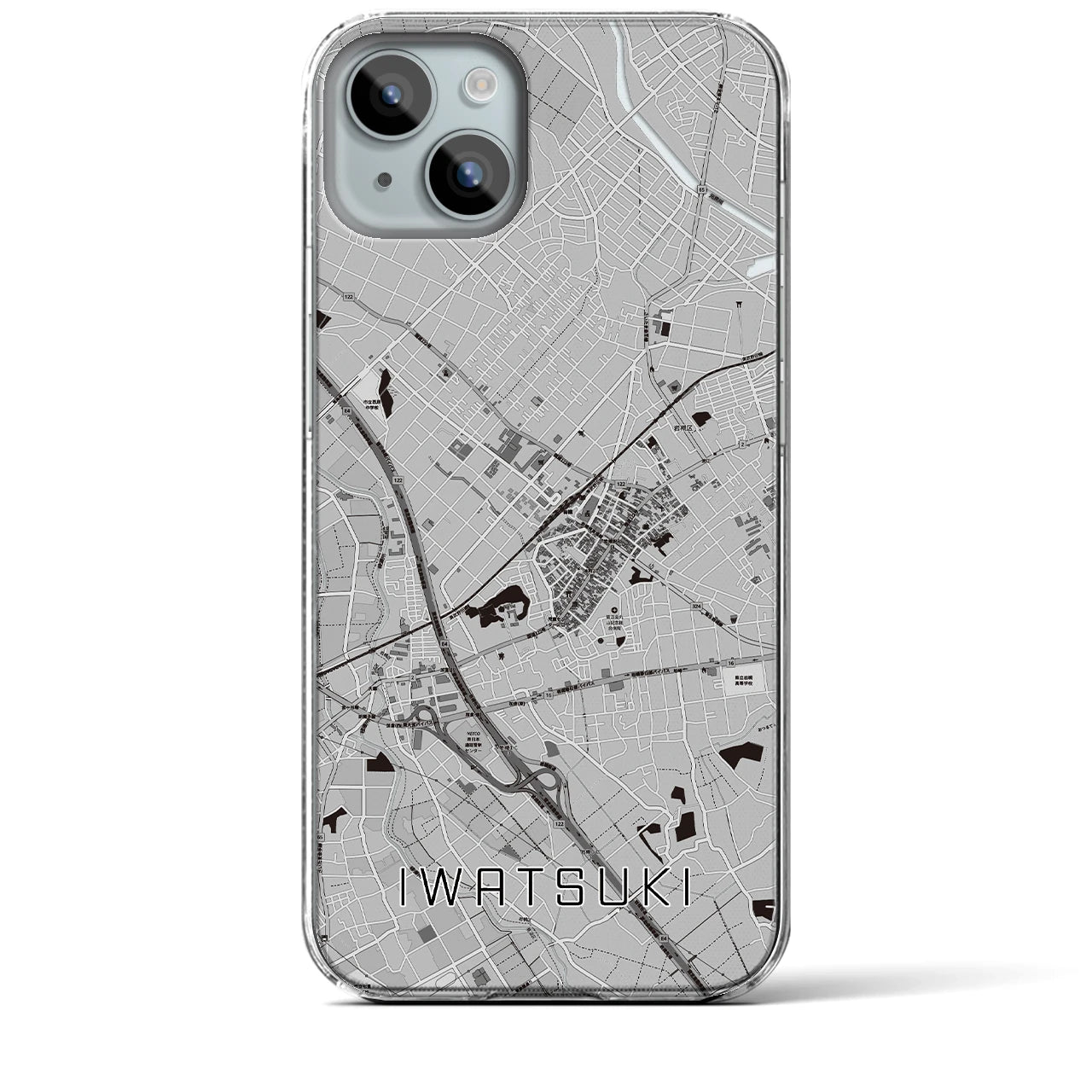 【岩槻(埼玉県)】地図柄iPhoneケース(クリアタイプ)