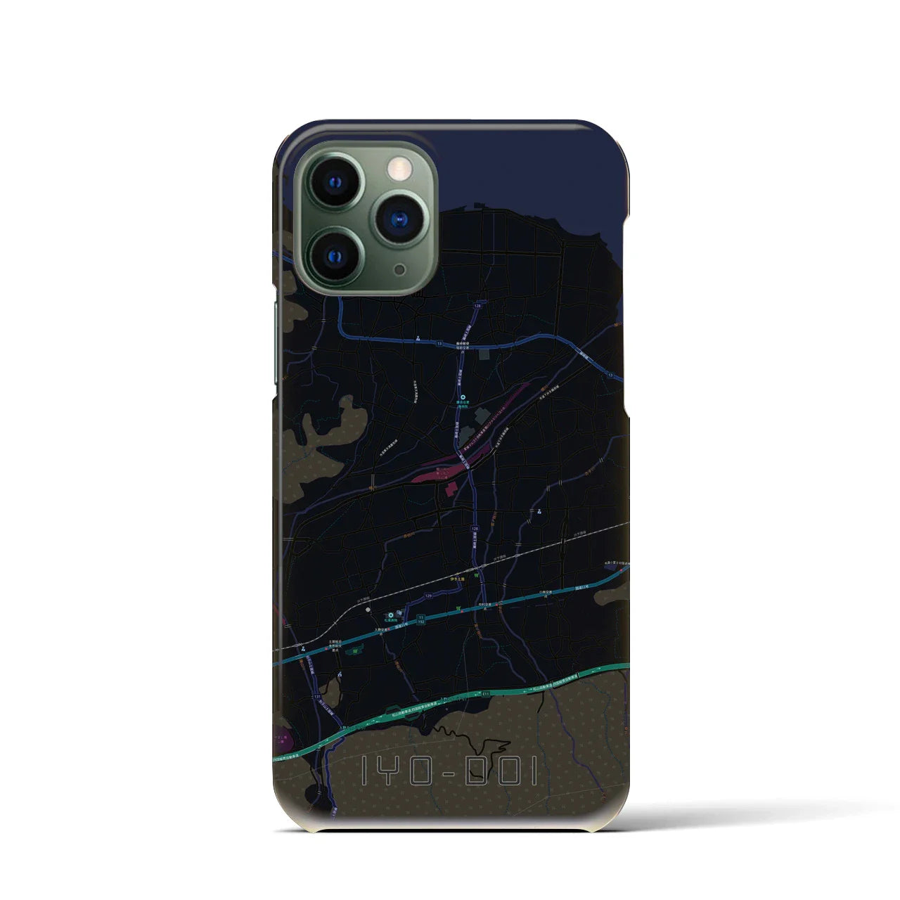 【伊予土居(愛媛県)】地図柄iPhoneケース(バックカバータイプ)