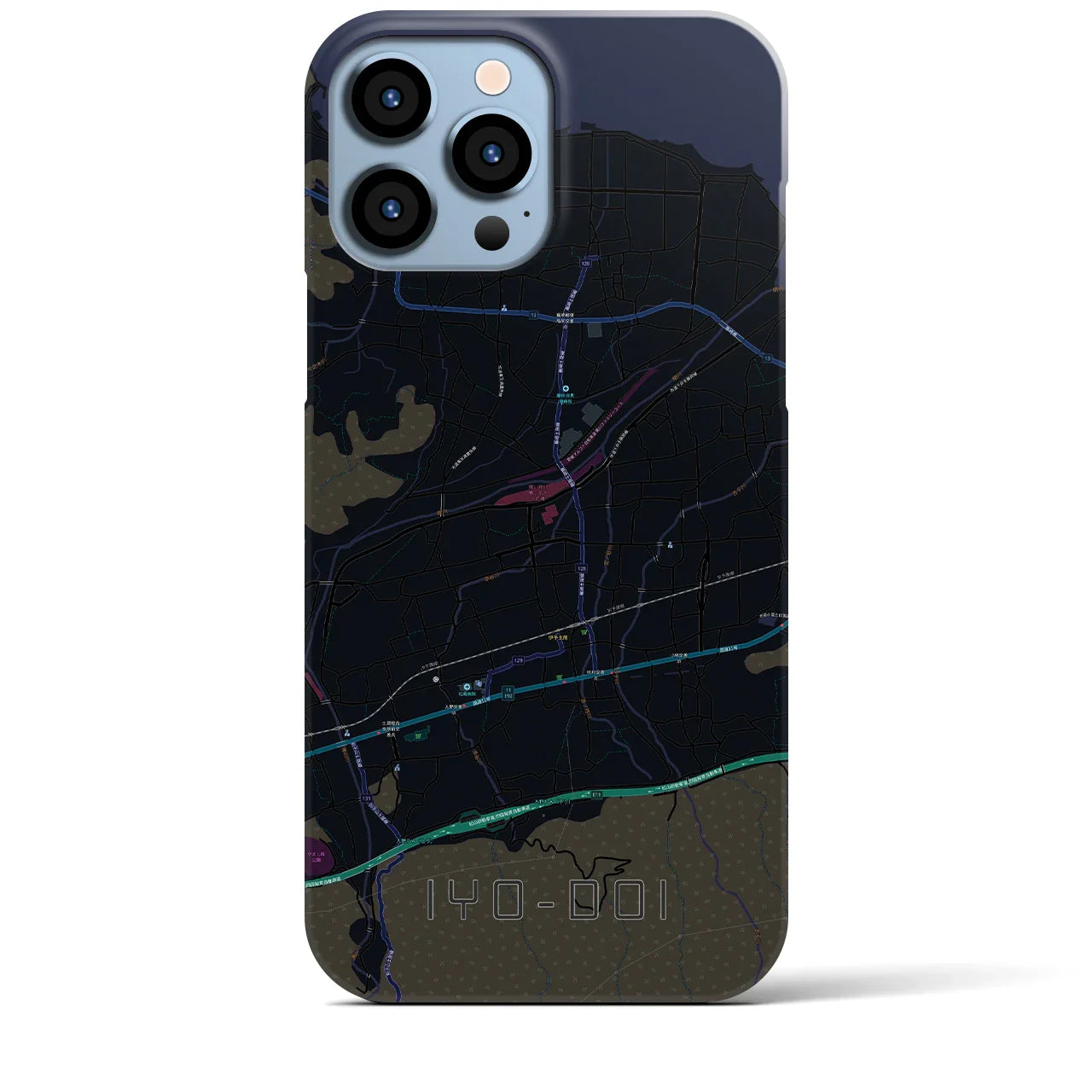 【伊予土居(愛媛県)】地図柄iPhoneケース(バックカバータイプ)