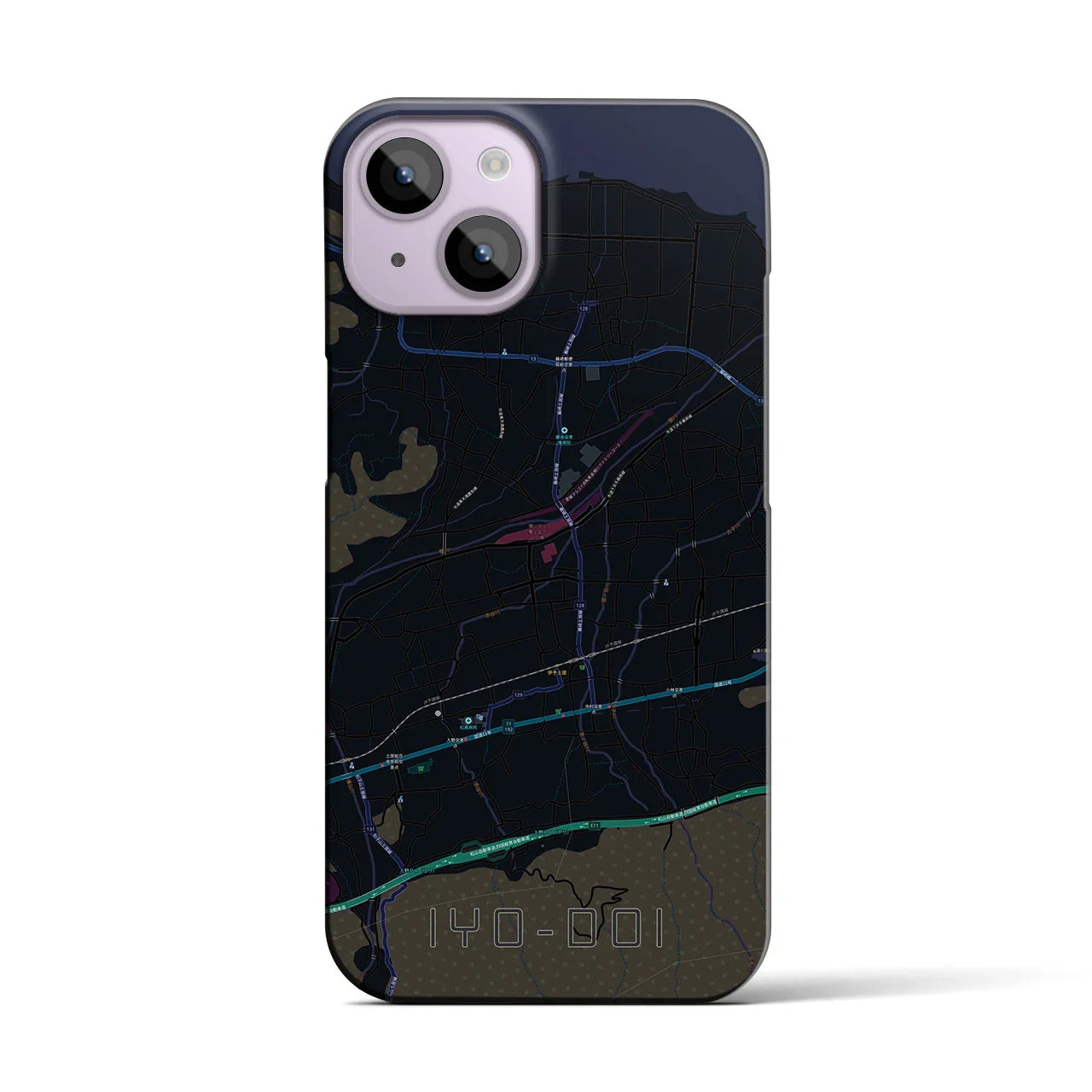 【伊予土居(愛媛県)】地図柄iPhoneケース(バックカバータイプ)