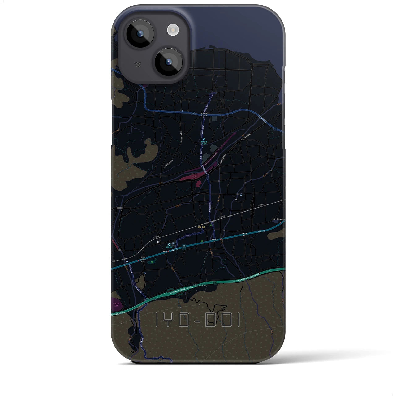 【伊予土居(愛媛県)】地図柄iPhoneケース(バックカバータイプ)