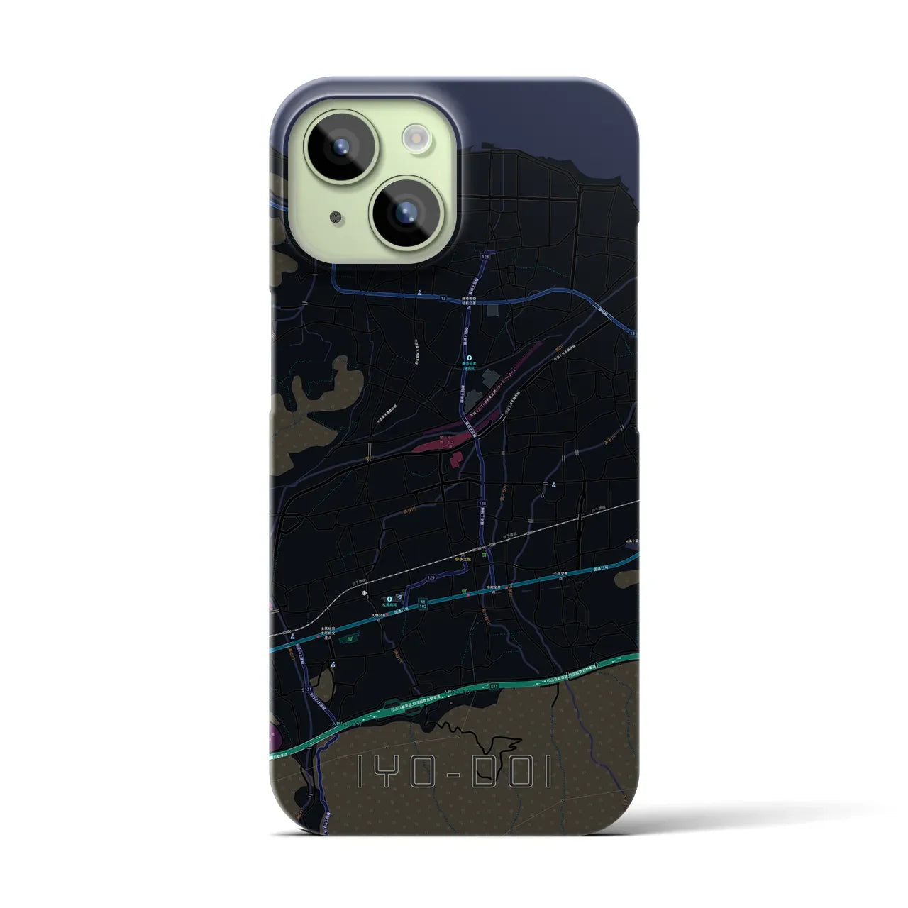【伊予土居(愛媛県)】地図柄iPhoneケース(バックカバータイプ)