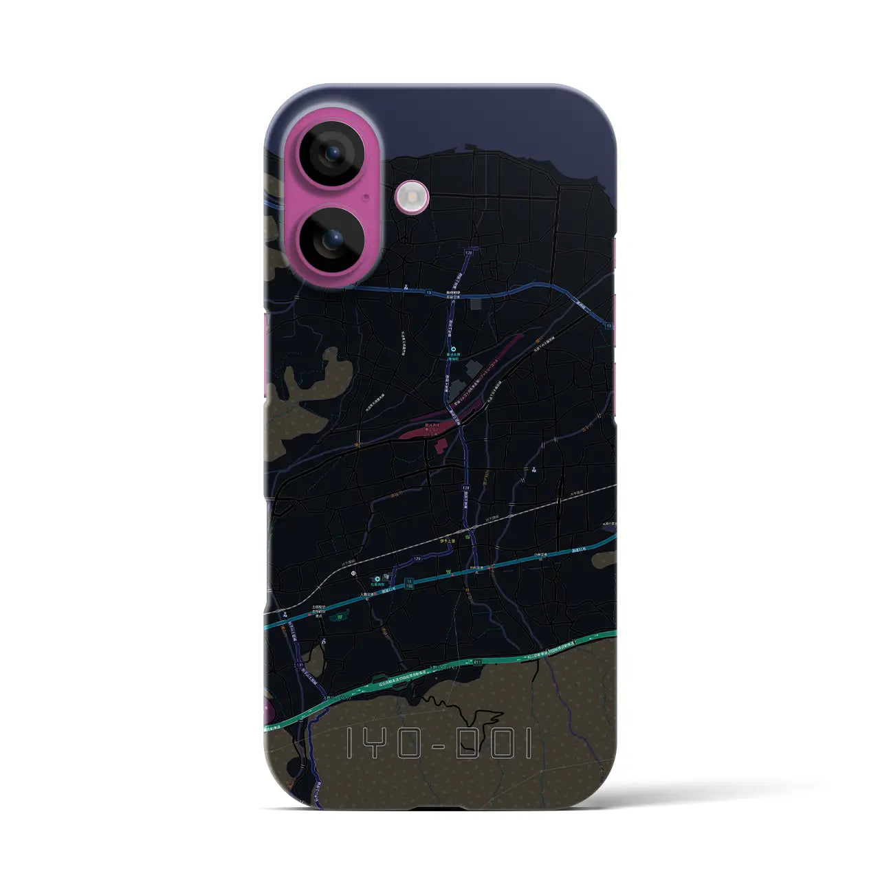 【伊予土居(愛媛県)】地図柄iPhoneケース(バックカバータイプ)