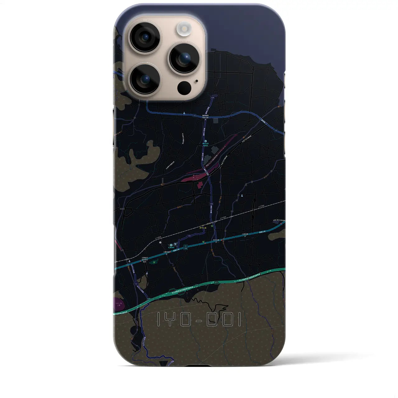 【伊予土居(愛媛県)】地図柄iPhoneケース(バックカバータイプ)