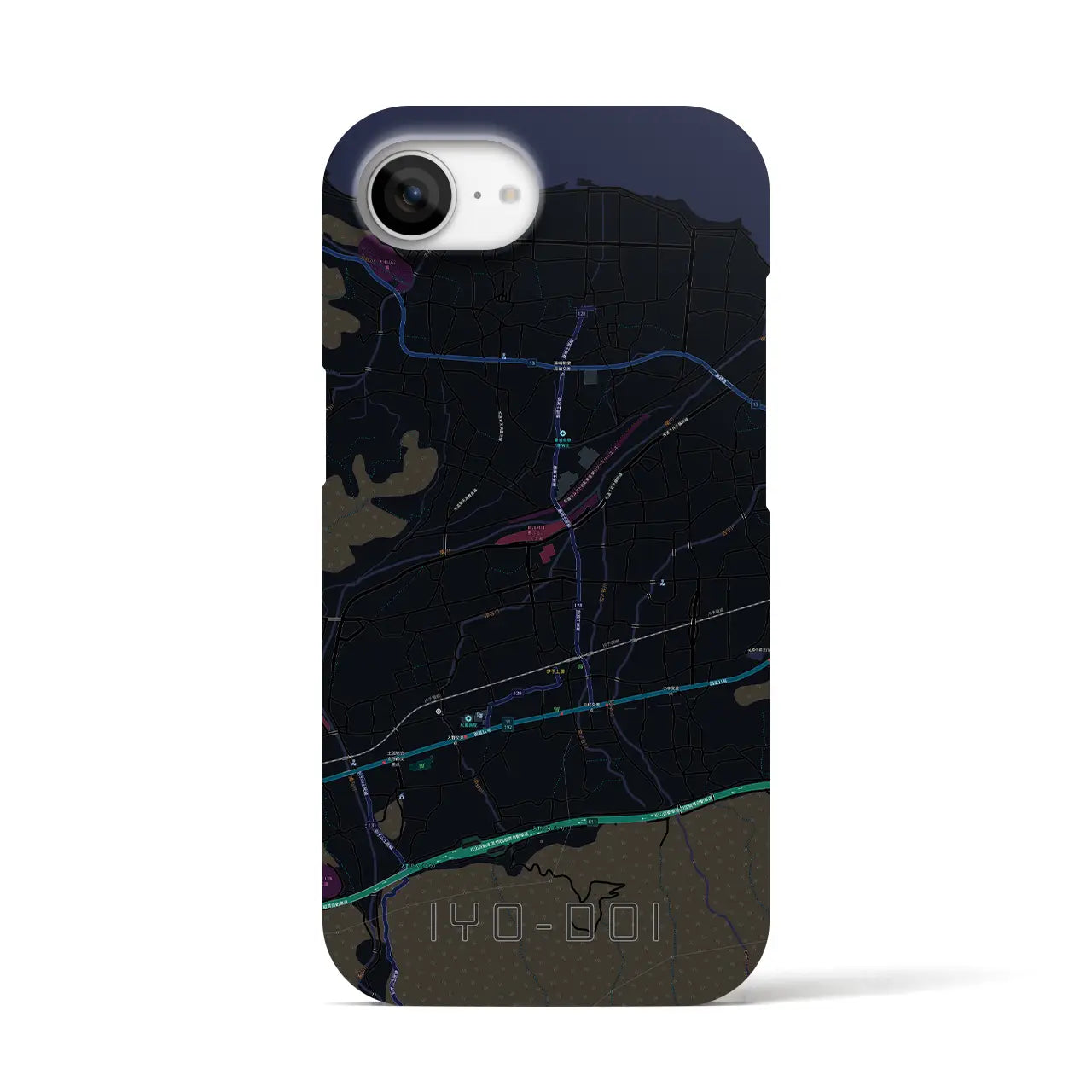 【伊予土居(愛媛県)】地図柄iPhoneケース(バックカバータイプ)